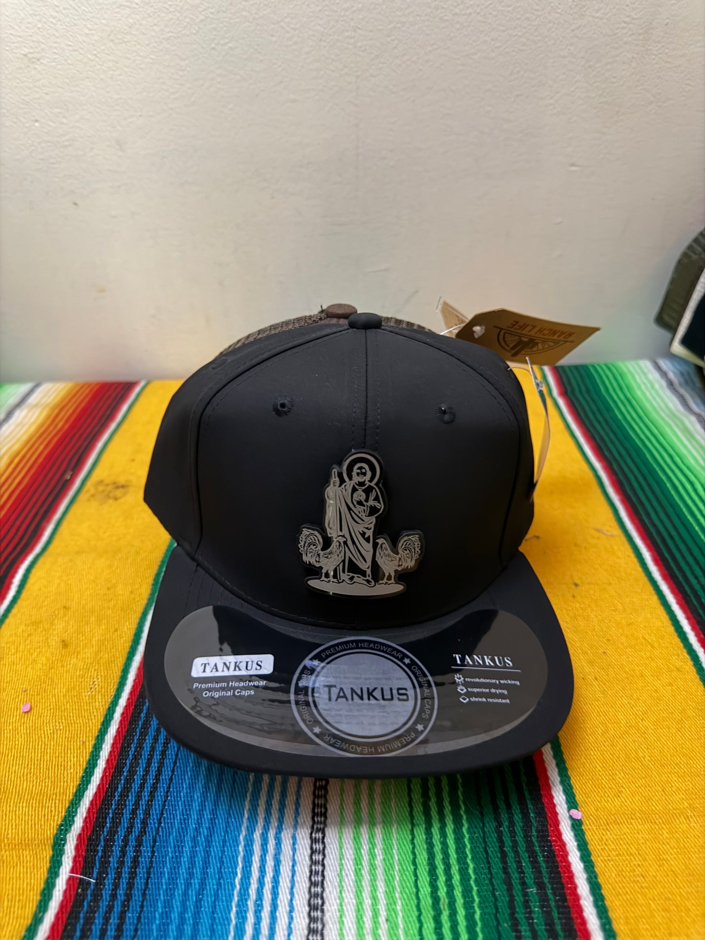 San Judas Flat Brim Hats | Green & Black Caps | Don Dulce Dulcería & Canasta Market