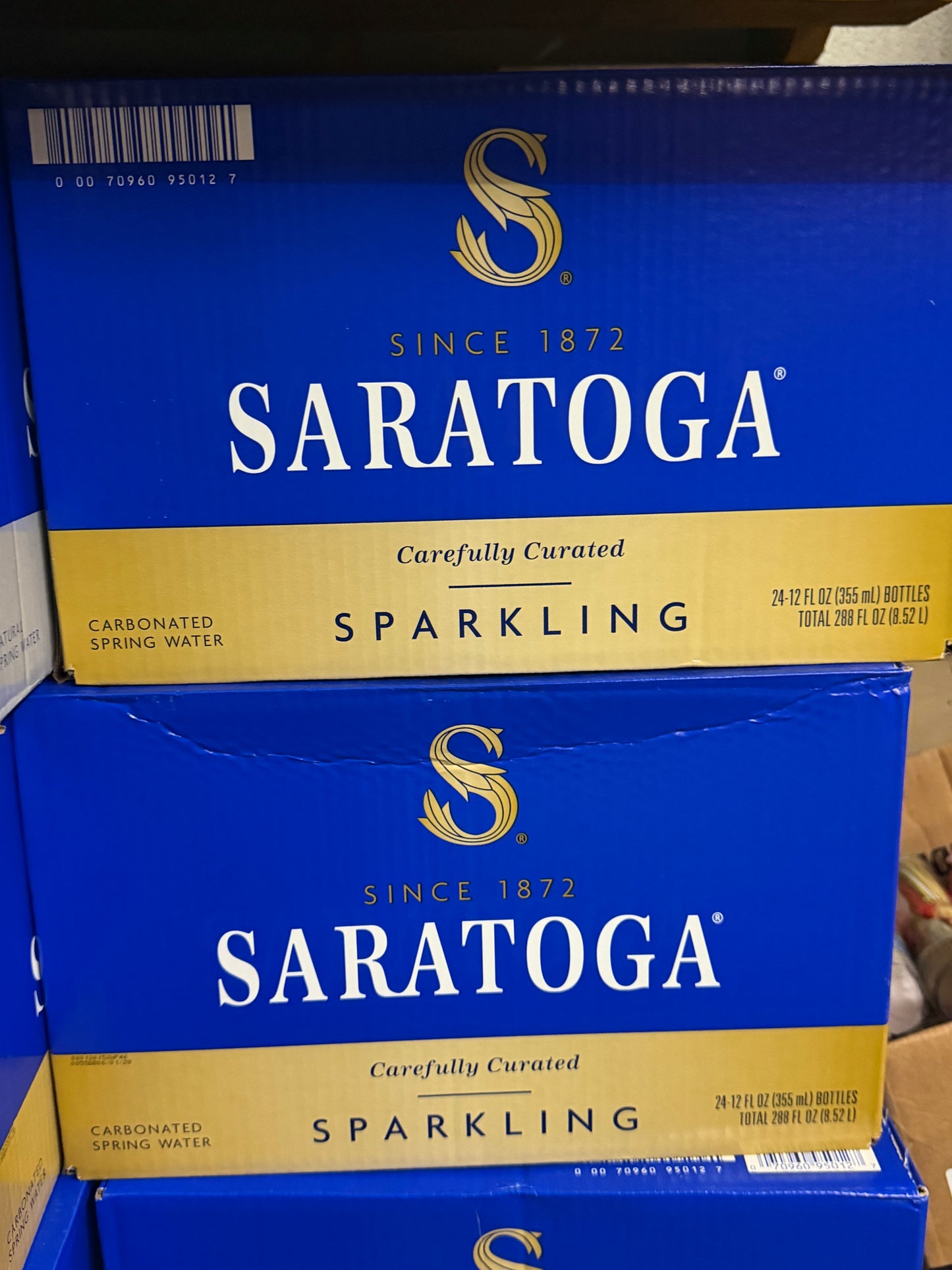 Saratoga Sparkling Carbonated Spring Water 24/12 oz