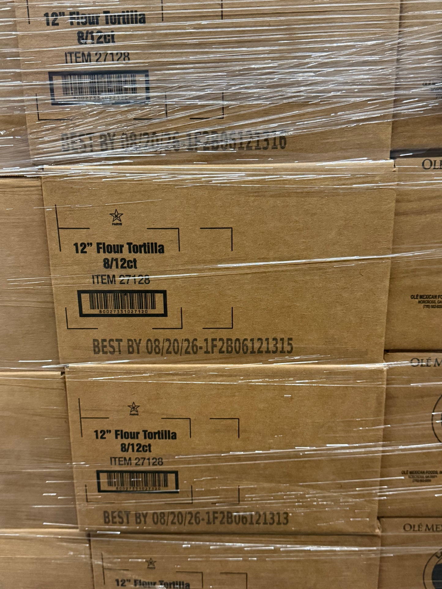 OLE #12 Flour Tortillas – 12 Inch Burrito Size, 8/12 Count