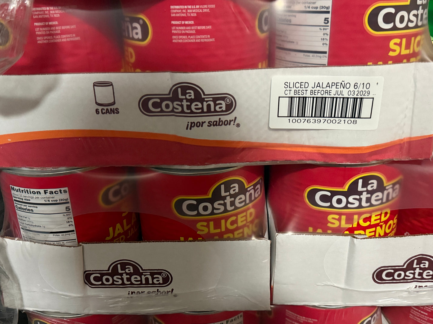 La Costeña Sliced Jalapeños – 6 Gallon Cans
