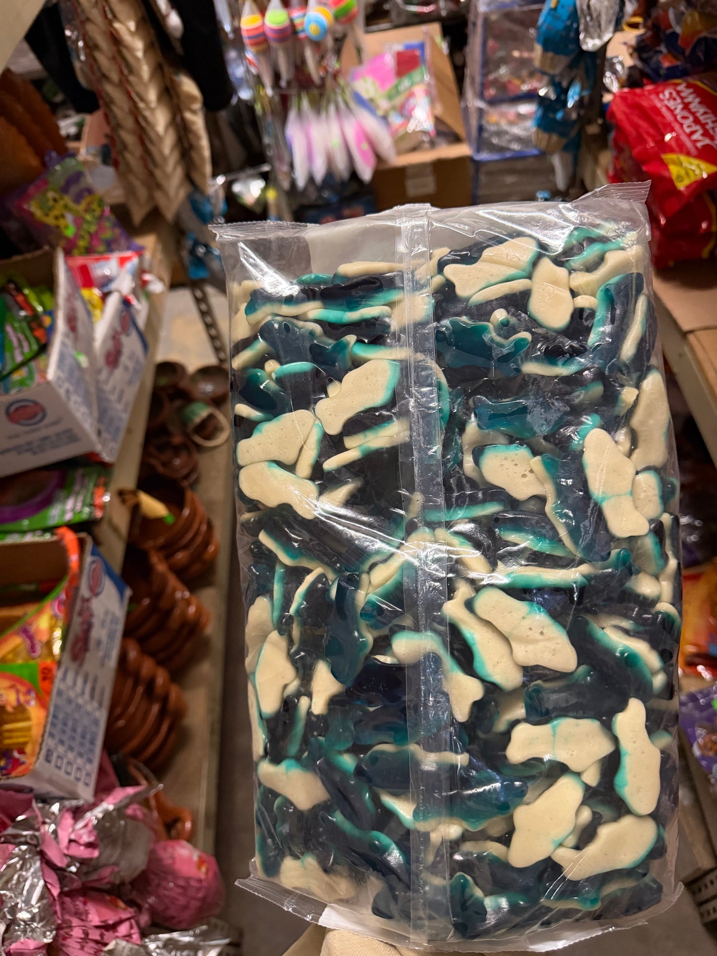 Jovy Blue & White Sharks Gummies 5LB Bag – Bulk Mexican Candy | Don Dulce Dulceria