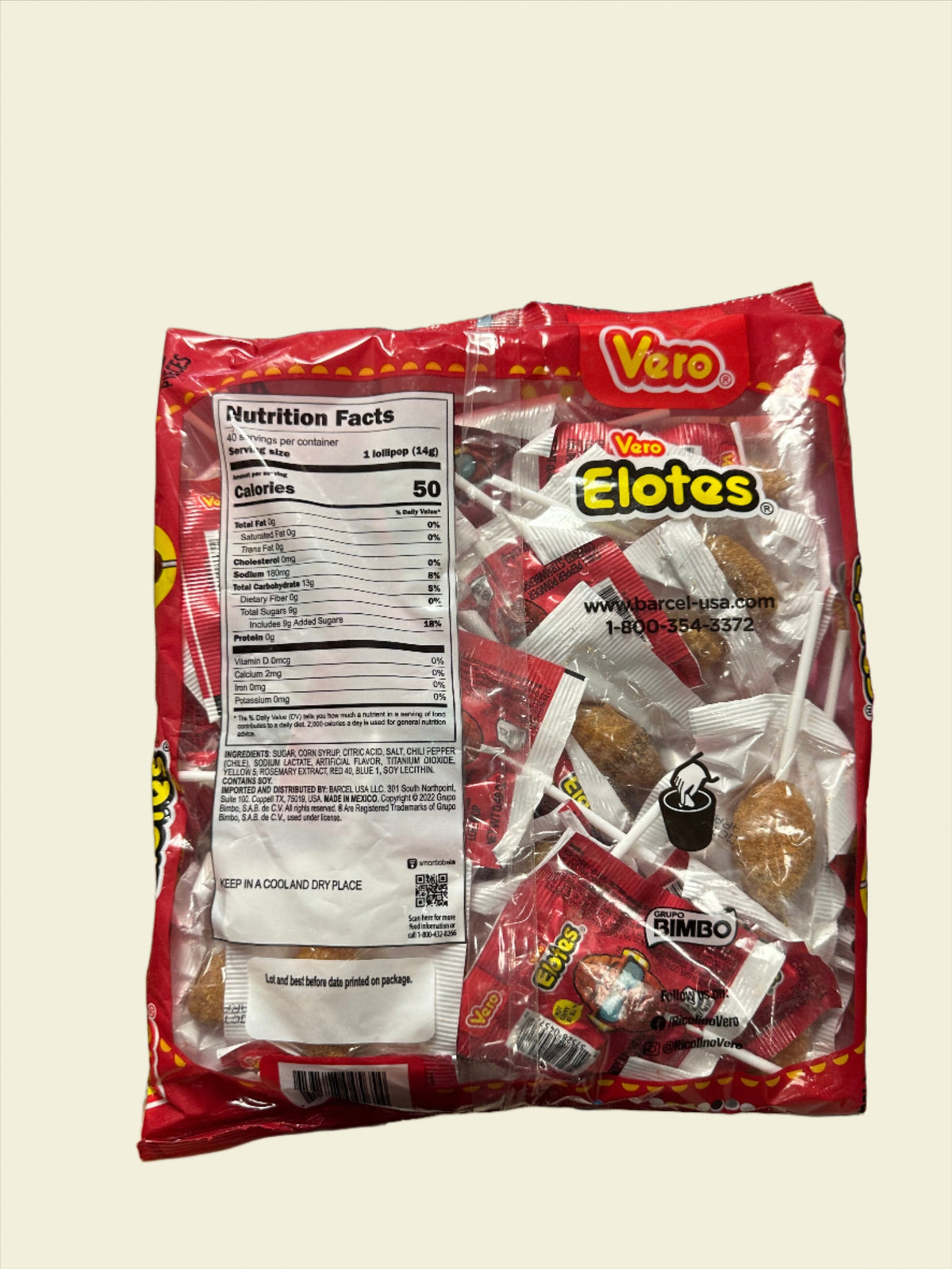 VERO LOLIPOPS MANITA, ELOTE, AZUL, MANGO, MIX, TARRITO