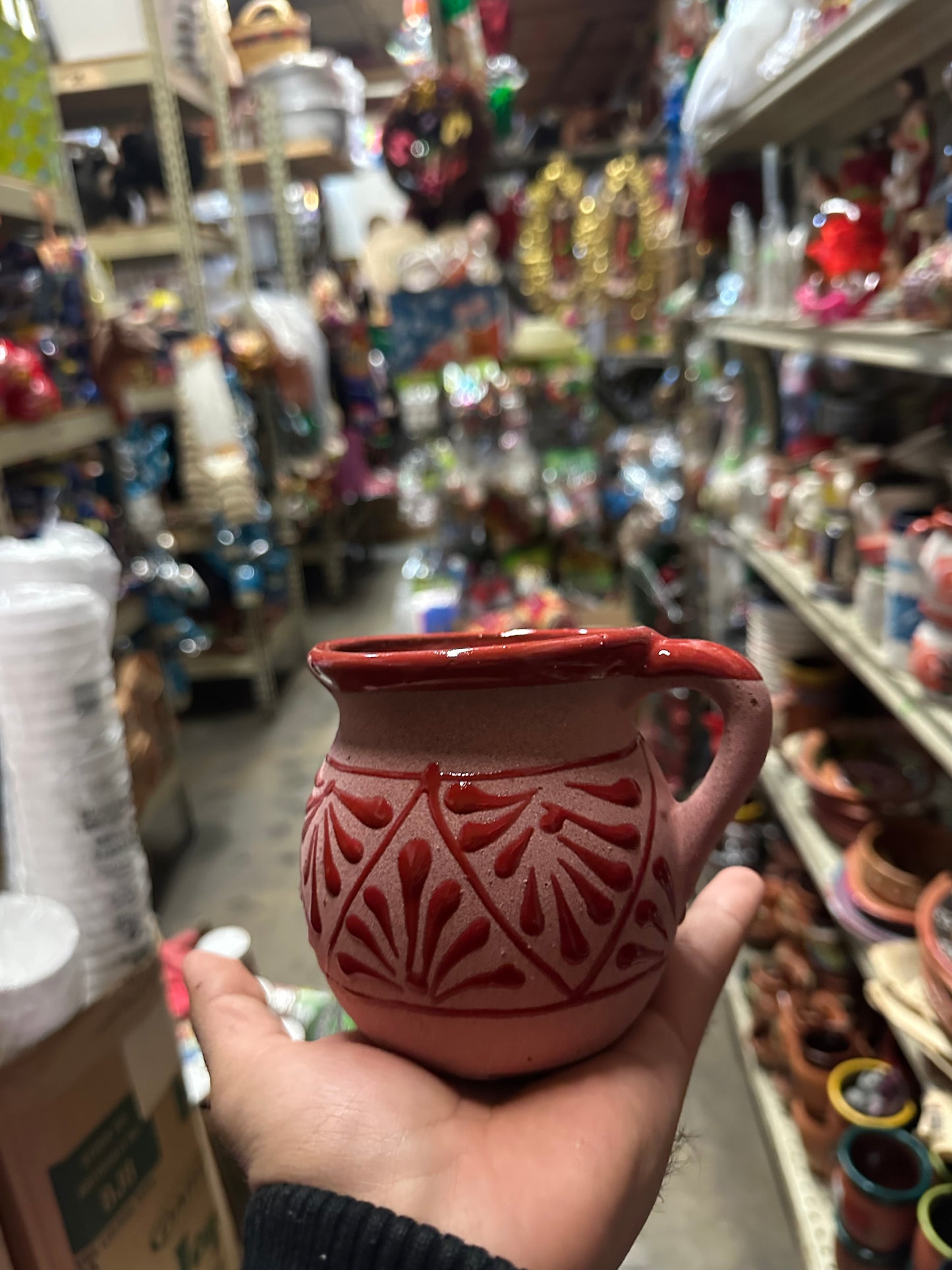 Solid color handmade clay cantaritos