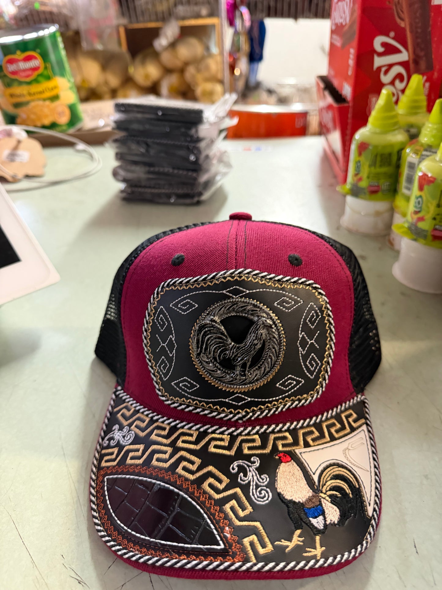 Charro Style Trucker Hat with Caballo & Charro Embroidery | Mexican Cowboy Western Cap