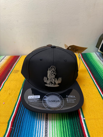 San Judas Flat Brim Hats | Green & Black Caps | Don Dulce Dulcería & Canasta Market