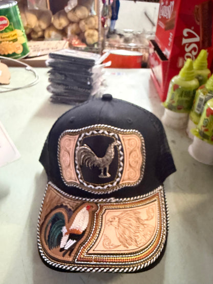 Charro Style Trucker Hat with Caballo & Charro Embroidery | Mexican Cowboy Western Cap