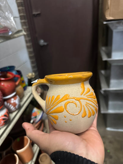 Solid color handmade clay cantaritos