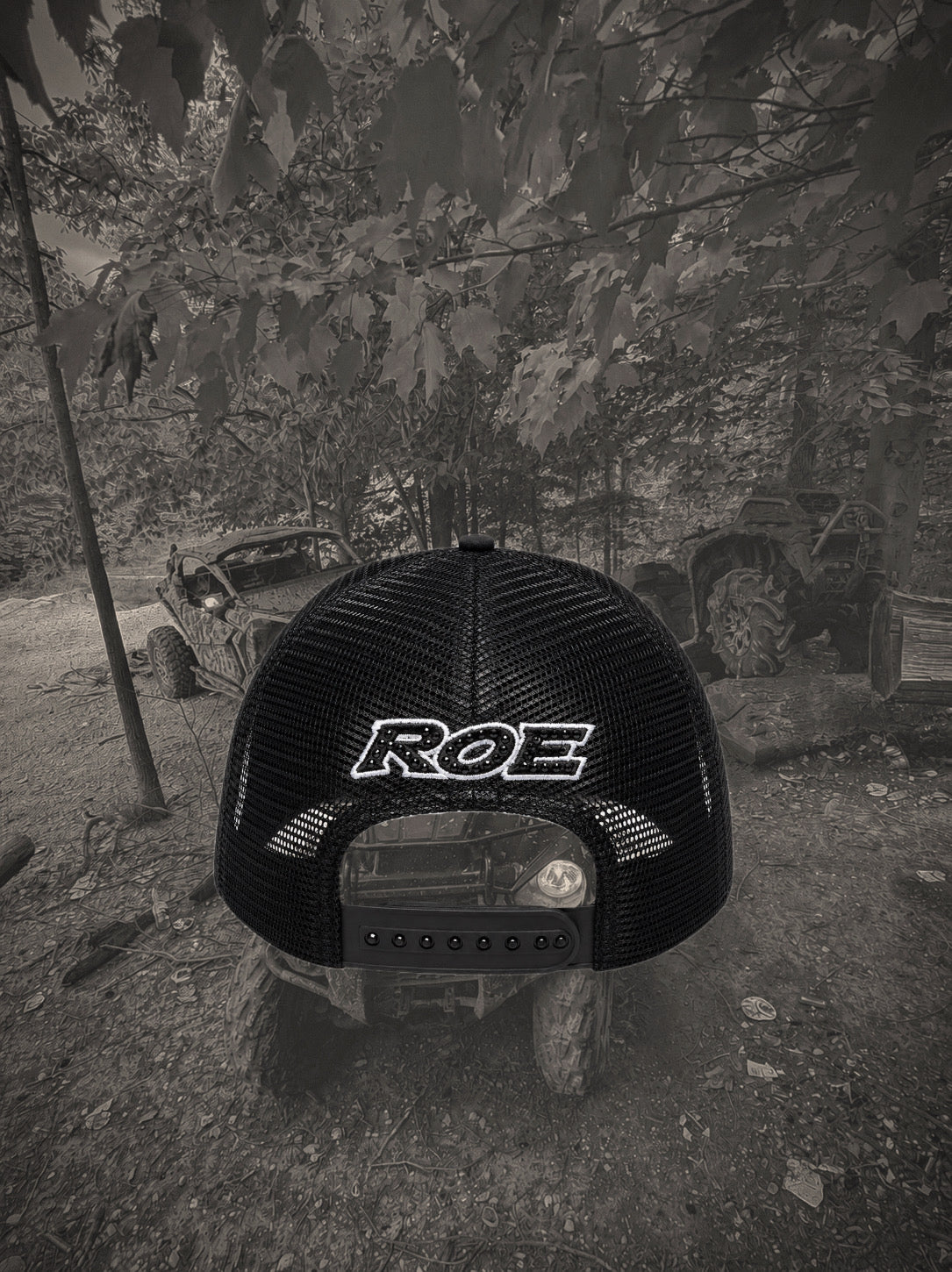 RUN.ON.E ROE Hat – Built for the Long Run | Premium Black Trucker Hat