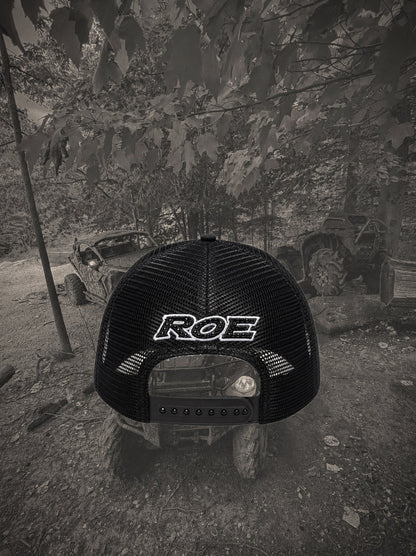 RUN.ON.E ROE Hat – Built for the Long Run | Premium Black Trucker Hat