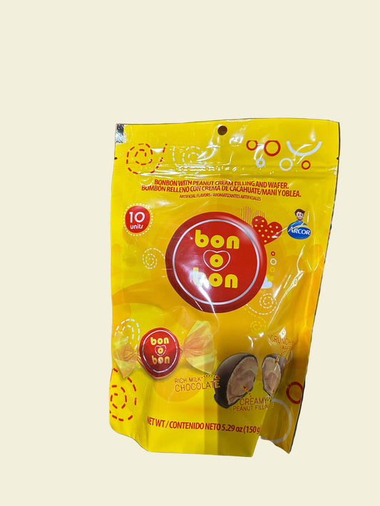 Peanut Cream Filled BonObon with Wafer – 10 Units | BonObon de Cacahuate/Maní con Oblea