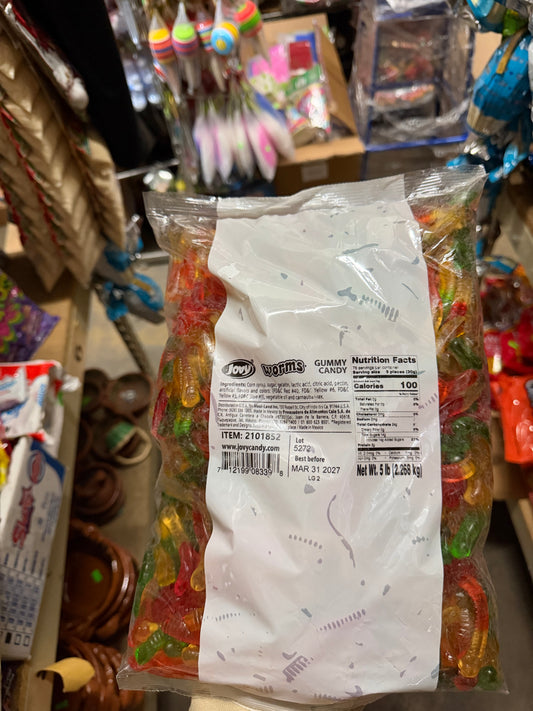 Jovy Gummy Worms Candy 5 lb Bulk Bag | Don Dulce Dulcería