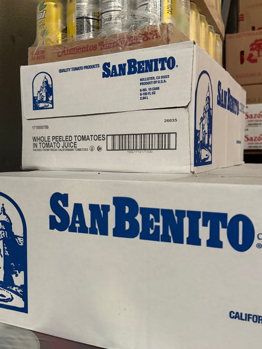 San Benito Whole Peeled Tomatoes in Tomato Juice – 6 Gallon Cans