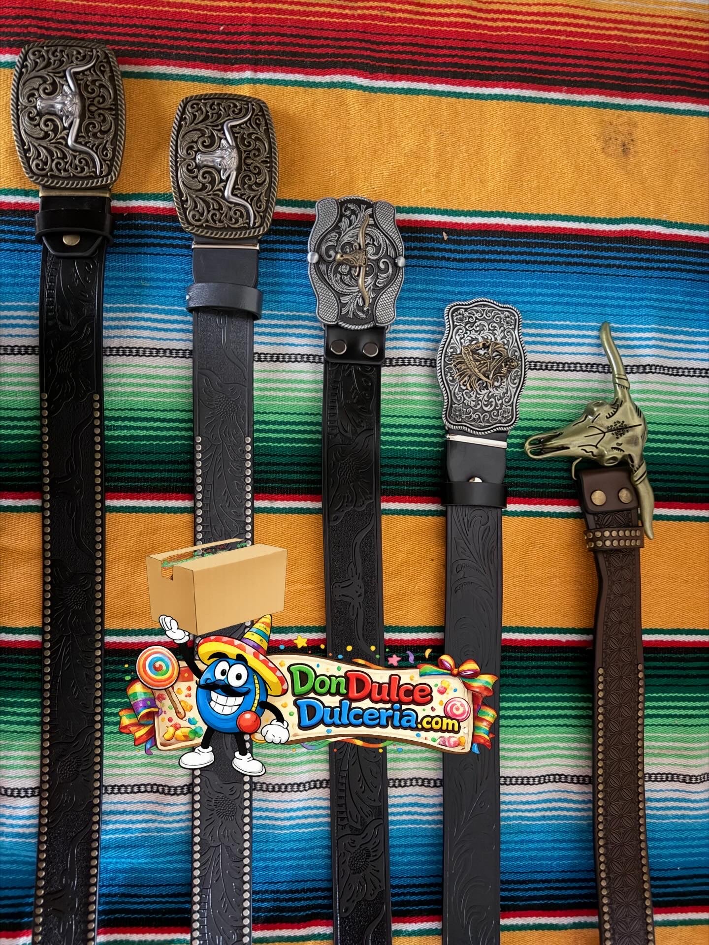 Western Tooled Leather Belt – Multiple Buckle Styles