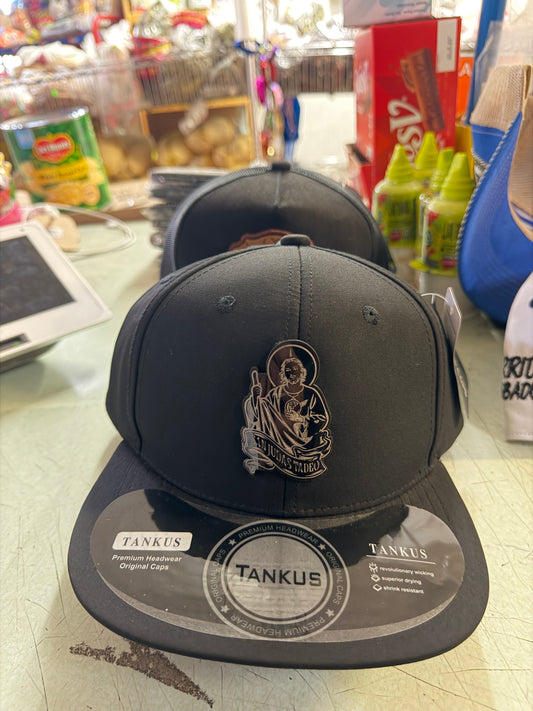 San Judas Flat Brim Hats | Green & Black Caps | Don Dulce Dulcería & Canasta Market