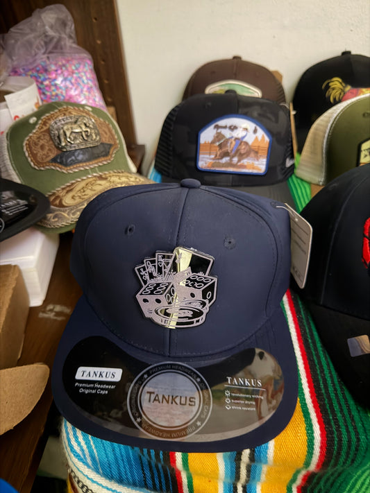 Blue Poker Snapback Hat – Dice & Cards Design Flat Brim Cap | Streetwear Hat | Don Dulce Dulcería