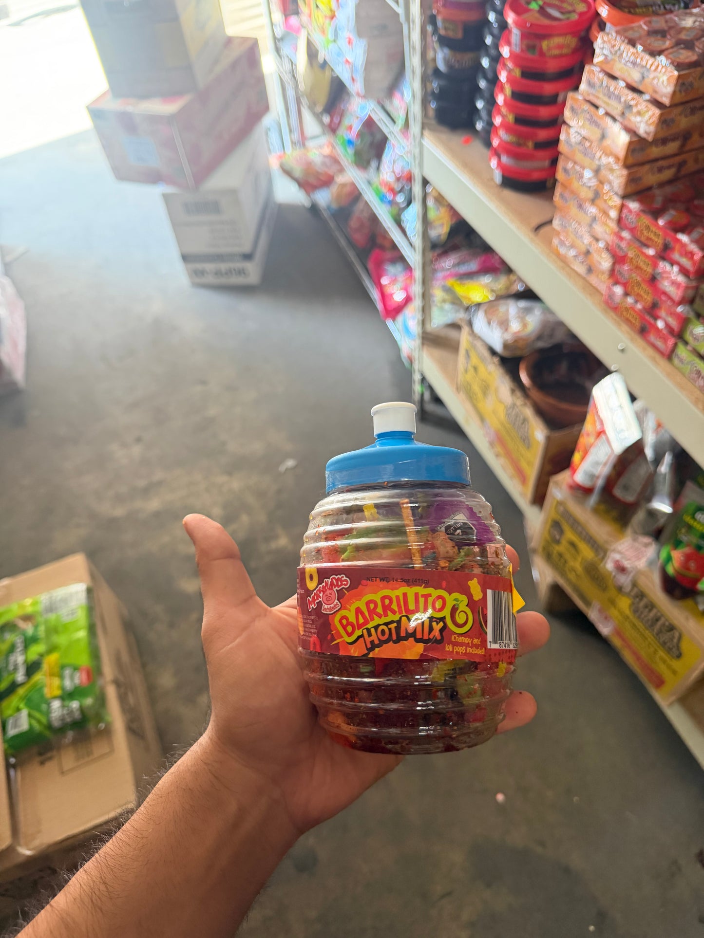 Barrilito Hot Mix Chamoy with Lollipops