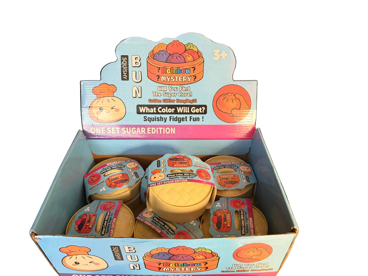Squishy Dumping Bun Rainbow Mystery Golden Glitter – Super Rare Surprise Squishy Toy, 3+