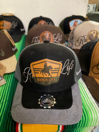 Suede Brim Ranch Life Trucker Hats – Gallo, Caballo & Western Style Caps | Don Dulce Dulcería